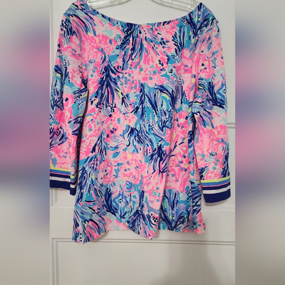 XL lilly pulitzer boat neck cotton top
